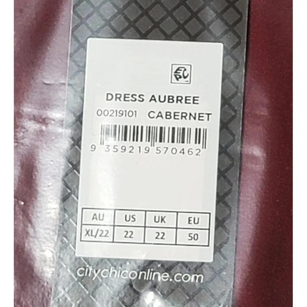 NWT City Chic Aubree Cabernet Drape Midi Dress 22